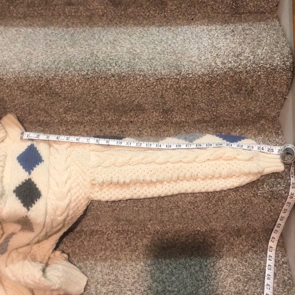 Lochcarron Men’s Hand Knitted Pure Wool Button Down Argyle Cardigan size Small - Picture 15 of 16